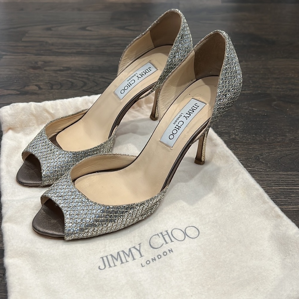 Jimmy Choo Open Toe Heels - Picture 2 of 8